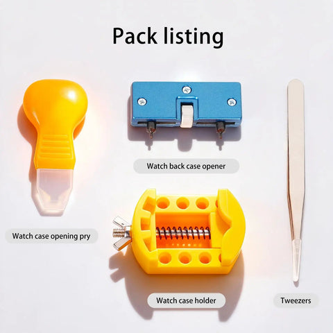 DIY Watch Battery Replacement Tool Kit With Back Opener Case Holder Spring Bar Tweezers And Pro Grade Repair Tools photo