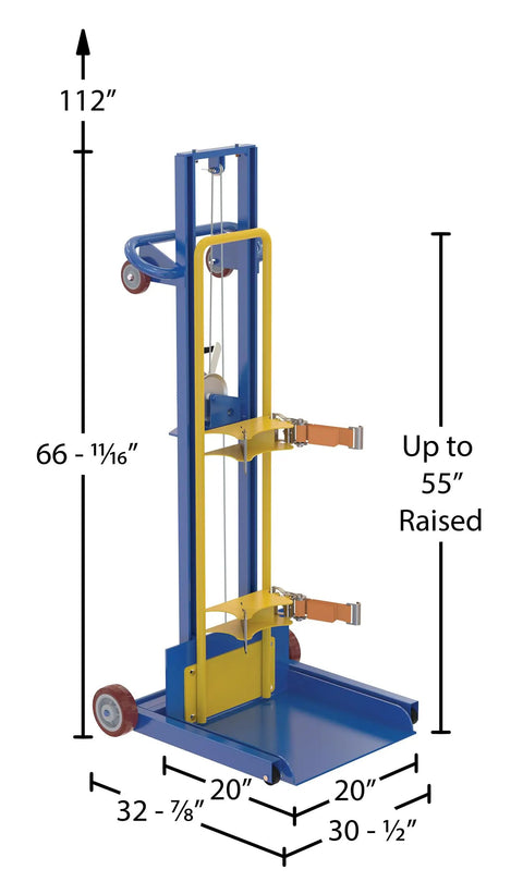 Beefed Up Heavy Duty Gas Cylinder Lifter 500 Lb Capacity Steel Hand Crank Lift With Smooth Rolling And Safety Straps For Easy Loading