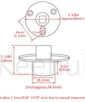 Diagram of Heavy Duty Beefy 316 Stainless Steel Garboard Drain Plug Kit with detailed measurements for marine use.