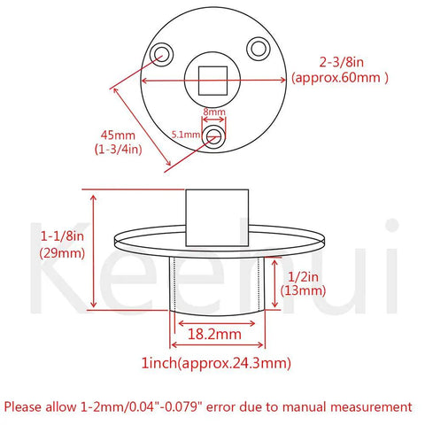 Diagram of Heavy Duty Beefy 316 Stainless Steel Garboard Drain Plug Kit with detailed measurements for marine use.
