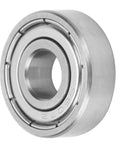 Close-up of a single stainless steel ball bearing, double-shielded S607Z, for 10 Pack Stainless Steel Ball Bearings 7x19x6mm For Roller Skates, Skateboards, Longboards, Inline Skates And Electric Scooters, Double Shielded High Speed Quiet Replacement Bearings For Smooth, Low Noise Rides.