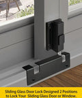 Glass Sliding Door Lock Black Foot Lock For Patio And Sliding Doors Extra Security For Home And Travel Child Safety Lock