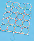 Foldable Paper Rattan Scarf Hanger Featuring 20 Rings And Sturdy Steel Hook Hangs From Door Or Closet Rod For Ties Belts And Towels Easy Setup For Your Drip And Sweet Space Saving Closet Vibe Upgrade, showing colorful woven loops.