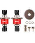 Beefed Up Alloy Front And Rear Differential And Spur Input Gear Kit For HyperGO 1/16 And 1/14 RC Cars Red Upgrade
