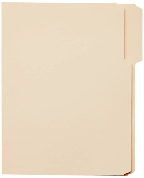 Heavy Duty Manila File Folders With Reinforced Tabs For Zero Hassle Workspace Organization And Doc Storage Built Tough Letter Size Sheets Expand To Three Quarters Inch In Quick One Third Cut One Hundred Pack, single folder view.