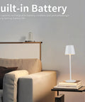 Cordless LED Desk Lamp With 5000mAh Rechargeable Battery Touch Night Light Wireless Minimalist Design in modern living room
