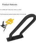 Heavy Duty U Shaped Handrail 2 Pack Wall Mount Stair Support Bar With Tight Non Slip Grip Black Powder Coated Finish shown with screws.