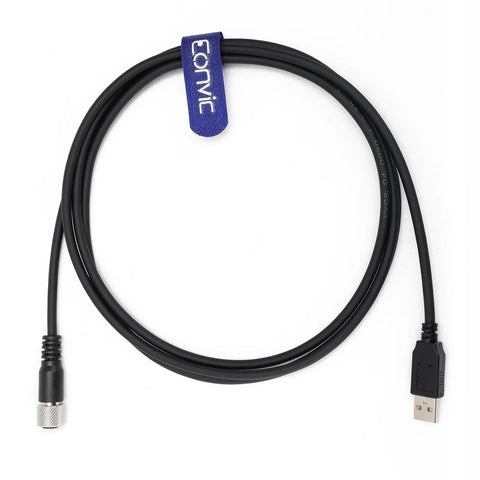 M12 5 Pin A Code Female To USB 2.0 Male Data Cable With High Flex Shielding IP67 Waterproof Molded Connector 2M Length