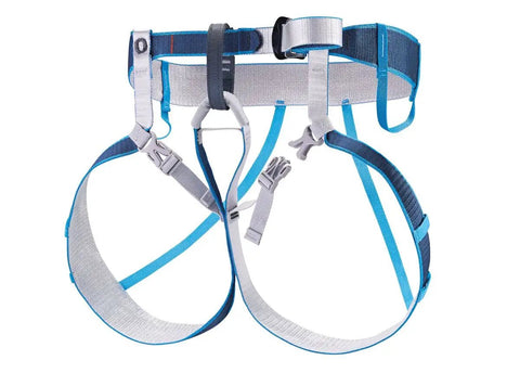 Adjustable Ski Mountaineering Harness With Durable Webbing And Steel Double Back Buckle Super Easy To Don With Skis On Both Feet On Ground Blue