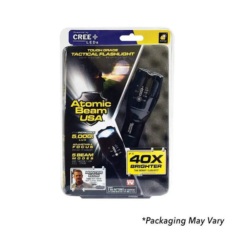 Packaging of Ultra Bright LED Flashlight With 5 Beam Modes, Adjustable Focus From Spotlight To Flood, Tactical Emergency Light