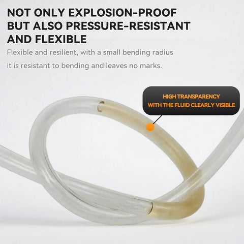 Transparent Polyurethane PU Air Hose 98.4ft Long 30m, 8mm OD or 5/16 Inch OD, clear tubing showing flexibility and transparency