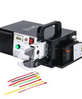Heavy Duty Electric Terminal Crimping Machine With Seven Replaceable Dies For Automatic Stripping And Cutting Wire Press Clamp Tools 0.25 To 35mm2 Professional Grade Power Tool, showing mechanical components and color-coded connectors.
