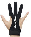 Dope Three Finger Archery Gloves Leather Shooting Protector for Youth and Adults with adjustable Velcro strap on hand.