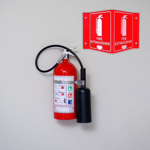 Fire Extinguisher Sign With Down Arrow Acrylic 8 By 6 Inches 4 Pre Drilled Holes With Screws Included Easy Install Indoor Outdoor Use