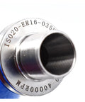 Close-up of Heavy As Nails Stainless Steel Cnc Collet Chuck Toolholder with ISO20 ER16 detail for engraving machines.