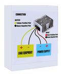 Diagram of Golf Cart 120W 48V to 12V Converter Regulator 10A Waterproof Voltage Reducer wiring connections with positive and negative poles.