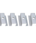 Solid Solar Middle Clamp For PV Panel Frame Height 25 To 50 Mm Aluminum Alloy Erosion Resistant Mounting Bracket, 4 Pack, Silver Finish
