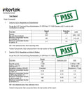 FDA test report showing 'PASS' for Quart Vacuum Sealer Bags For Food 8x11 Inch With Pre Printed Label Area BPA Free Phthalate Free