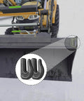 Tractor loader bucket with 4 Pack Three Eighths Inch Weld-On Chain Hooks Grade 70 Forged Tow Hooks for Trailers Trucks Rigging 6600 Lbs attached.
