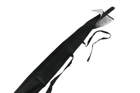 Two Tone Black And White Cloth Sword Bag With Adjustable Shoulder Harness, Go To Universal Case For Katana Shirasaya Shinai Daito Kun, showing interior
