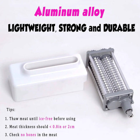 Universal Meat Tenderizer Attachment For All Stand Mixers, No More Jams Or Breaks, aluminum alloy build feature image