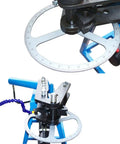 Close-up of Heavy Duty 10 Ton Electric Hydraulic Pipe Tube Bender 110V showing the measurement gauge and die setup.