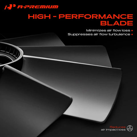 Close-up view of Heavy Duty Engine Radiator Cooling Fan Blade Compatible With BMW E46 E36, showcasing angled blades and solid build.