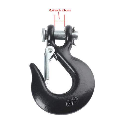 One Quarter Inch Clevis Slip Hook With Safety Latch, Built Tough Forged Steel Towing Hook For ATV And UTV, 2750 Lbs Safe Working Load