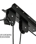 Two Pack Ceiling Bike Lift Hoist For Garage Storage Space Saving Bicycle Hoist With Ceiling Mount showing safe locking mechanism
