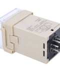 Adjustable Timing Component For Industrial Automation And Machinery With 3D LED Digital Display Time Relay Digital Setting Cycle Delay Control Unit DC12V Compatible Low Power Draw Pro Grade Timing Rock Solid Build Heavy Duty Reliability, beige DIN-rail relay