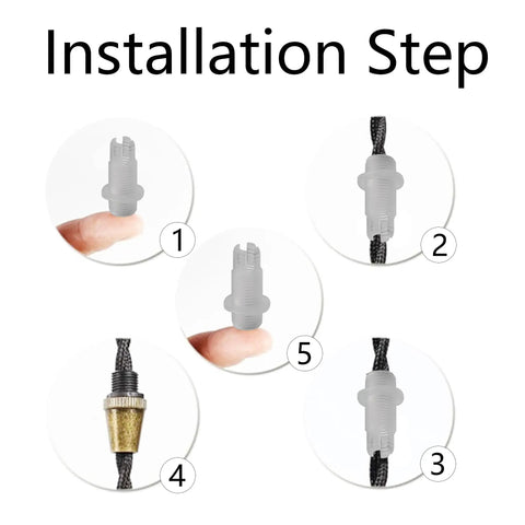 Installation steps for 50 Pairs Plastic Pendant Lighting Strain Reliefs For Lamp Sockets M10 Cable Glands Cord Grips