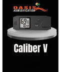 Caliber V Digital Hygrometer And Thermometer With Swiss Made Sensor, Slim 4 Inch Humidity Gauge For Real Time Temp And Humidity Readings, Black Finish on display