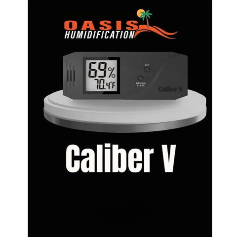Caliber V Digital Hygrometer And Thermometer With Swiss Made Sensor, Slim 4 Inch Humidity Gauge For Real Time Temp And Humidity Readings, Black Finish on display