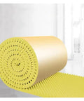 Super Solid Self Adhesive Egg Crate Acoustic Foam Panels 7cm Thick rolled up yellow foam ready for soundproofing installation.