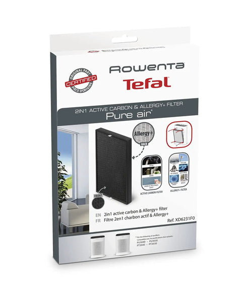 Box of Pure Air 2 In 1 Active Carbon And Allergy Replacement Filter For Mid Size Purifiers Fits PU3030 PU3040 Easy Swap