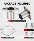 Heavy Duty Zero Hassle Universal 2 Bolt Exhaust Flange Repair Piping Kit With Premium 304 Stainless Steel Gasket Set and Fasteners.