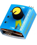 Blue 3 Channel RC Servo Tester and ESC Checker with dials and switches for CCPM mastering of RC helicopters, cars, and boats.