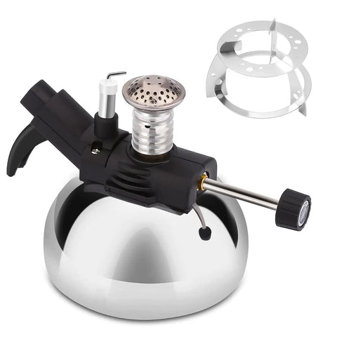 Portable Butane Burner For Siphon Coffee Maker With Adjustable Flame Refillable Camping Stove On Furnace Stand.