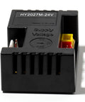 HY2027M-24V Electric Ride On Controller Board Replacement Mainbox for Kids Toy Cars, showing plug connectors and power supply markings.