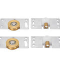 Two Sets 30mm Sliding Door Roller Wheels With Brackets Heavy Duty Stainless Steel Pulley Set For Closet Wardrobe Doors Replacement Top Mount Sliding Hardware Kit For Smooth Quiet Operation