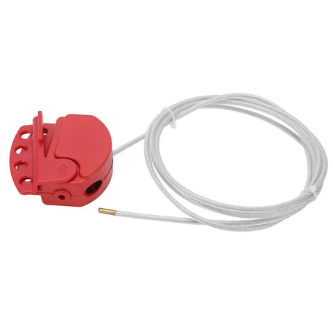 Hella Durable Adjustable Valve Lockout Device With Four Padlock Hasps And Stainless Steel Cable For Multiuser Industrial Lockout Tagout Safety Procedures On The Job In Oil Fields