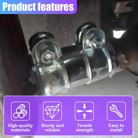 2 Inch Exhaust Clamp Kit Stainless Steel Muffler Clamp Universal Butt Joint Band Flange Connector Sleeve Installed