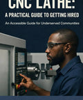 CNC Lathe Hiring Playbook for Underserved Communities: Real Talk, Practical Guide to Leveling Up CNC Skills, Crafting Killer Portfolios, and Landing Jobs Fast in Modern Manufacturing cover, man using CNC lathe control panel