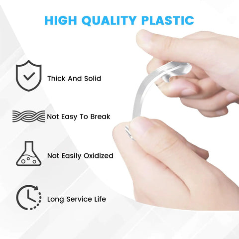 High quality plastic, flexible and solid material shown in hand, built for Built Like A Tank 24 Pack Window Blinds Valance Clips.