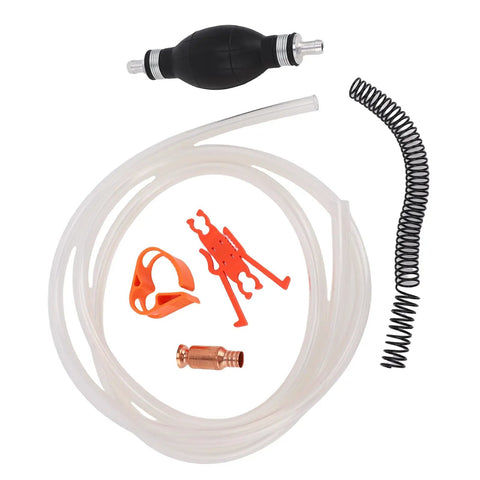 Portable Hand Fuel Transfer Pump With 8.2 Ft PVC Siphon Hose, Quick Gasoline Transfer For Cars, Lawn Equipment, Motorcycles, Easy Shake Siphon Action, High Efficiency Up To 3.5 GPM with hose and clamps