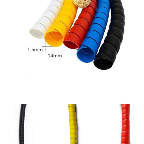 Spiral Cable Management Sleeve 2M For 8Mm 10Mm 14Mm Wires Blue Multi Color Wrap With 10Mm Inside Diameter Keeps Cables Neat And Safe