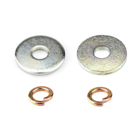 Hardcore 3/4 Inch Go Kart Clutch Bolt Kit For Predator Engines And Minibike With Lock Washers including two metal washers and two lock washers.