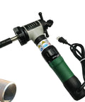 Top Tier Electric Inner Swelling Pipe Beveling Machine With 1200W Motor delivering cold cutting, shown with adjustable pipe diameter.