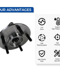 Pair 513286 Wheel Hub and Bearing Assembly with Encoder ABS features for Dodge Journey 2009-2017 and Ram ProMaster 1500 2500 3500