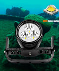 Killer 3000 Lumens Canister Dive Light Kit for Technical Scuba Diving with adjustable Goodman handle over shipwreck background